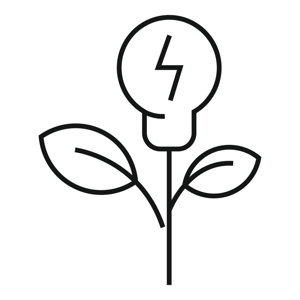 icono de planta de energía ecológica, estilo de contorno vector