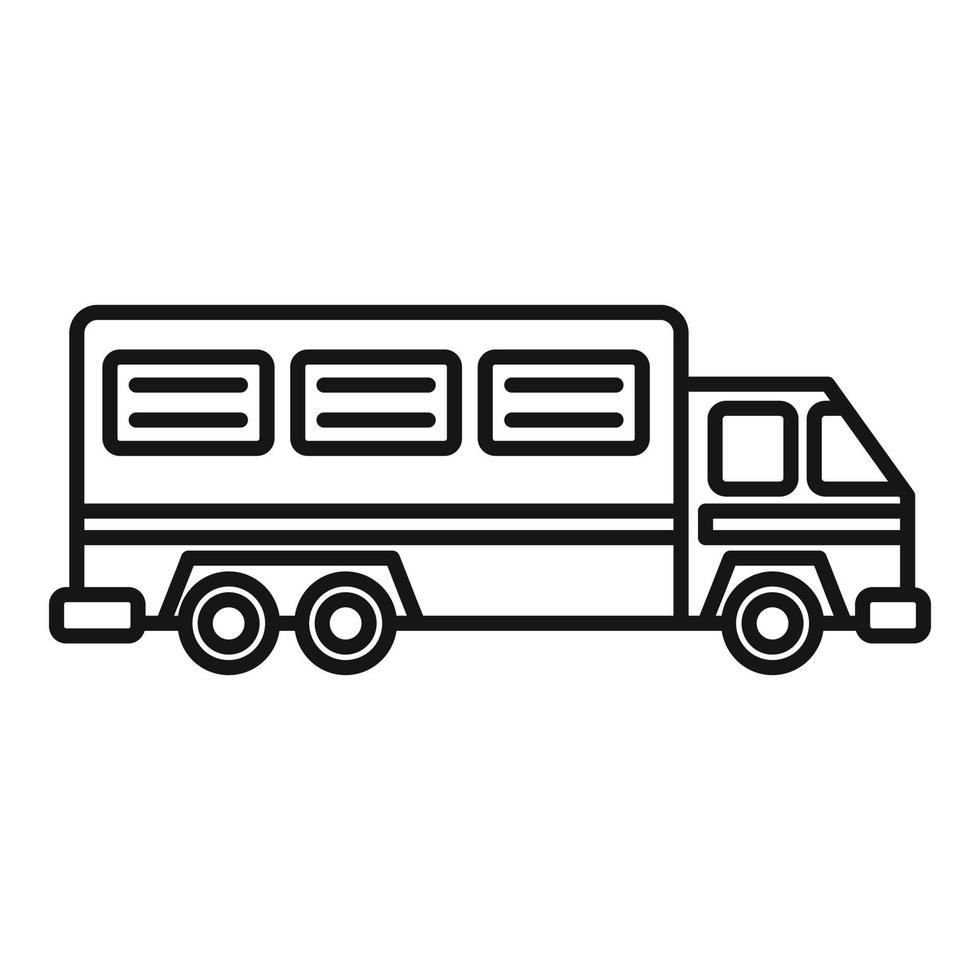 Prison truck icon, outline style vector