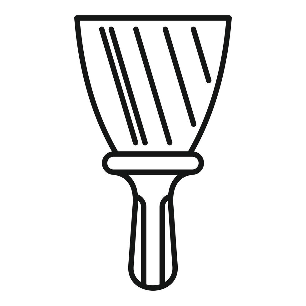 Putty knife house icon, outline style vector