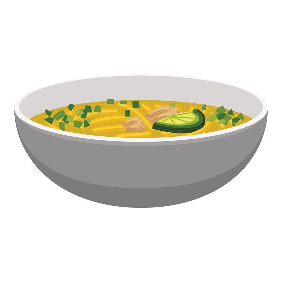 icono de sopa de calabaza, estilo de dibujos animados vector