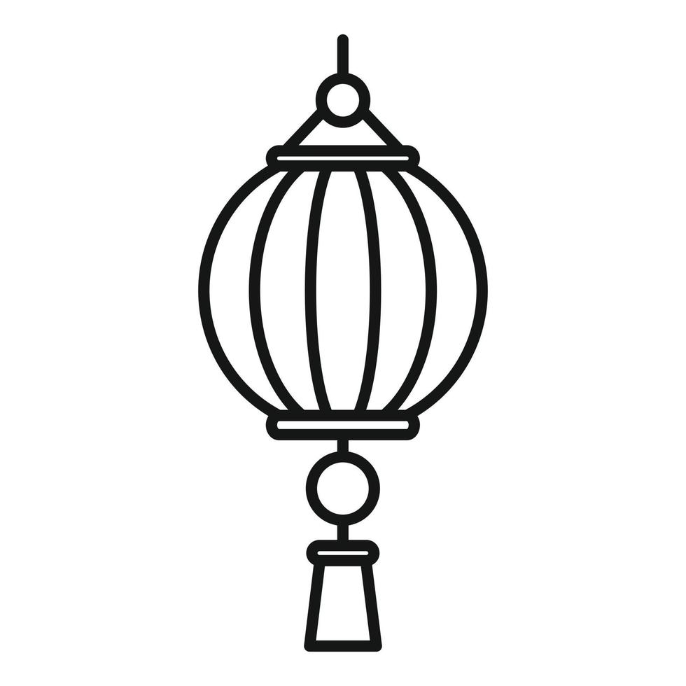 Dragon chinese lantern icon, outline style vector