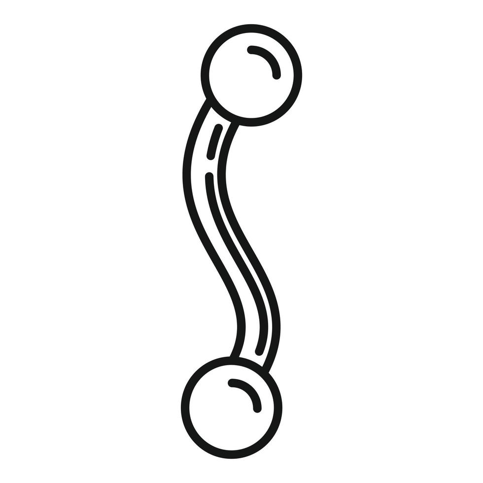 Tongue piercing icon, outline style vector