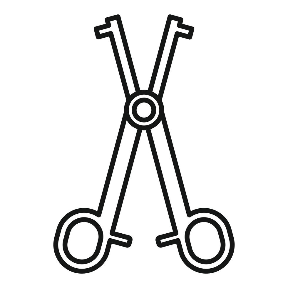 Piercing scissors icon, outline style vector