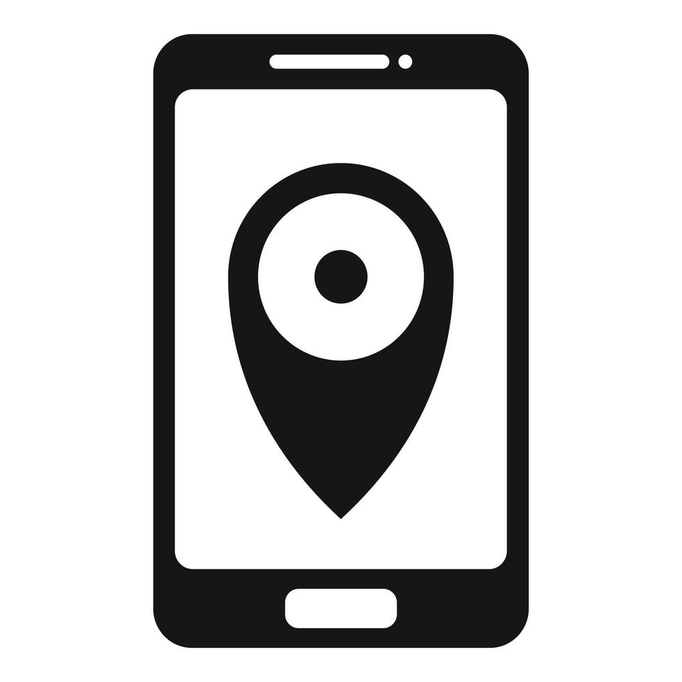 Smartphone gps exploration icon, simple style vector