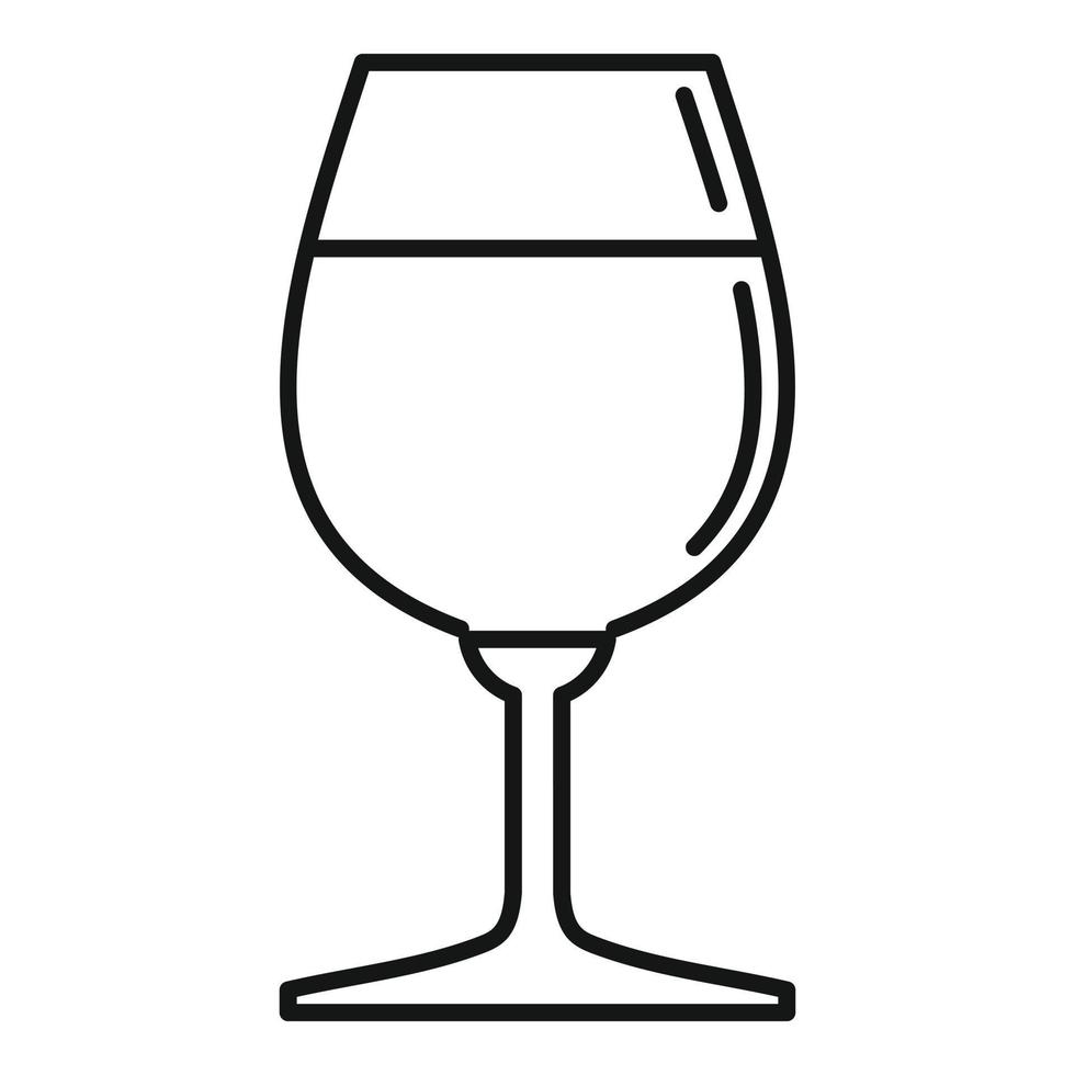 Wineglass icon, outline style vector