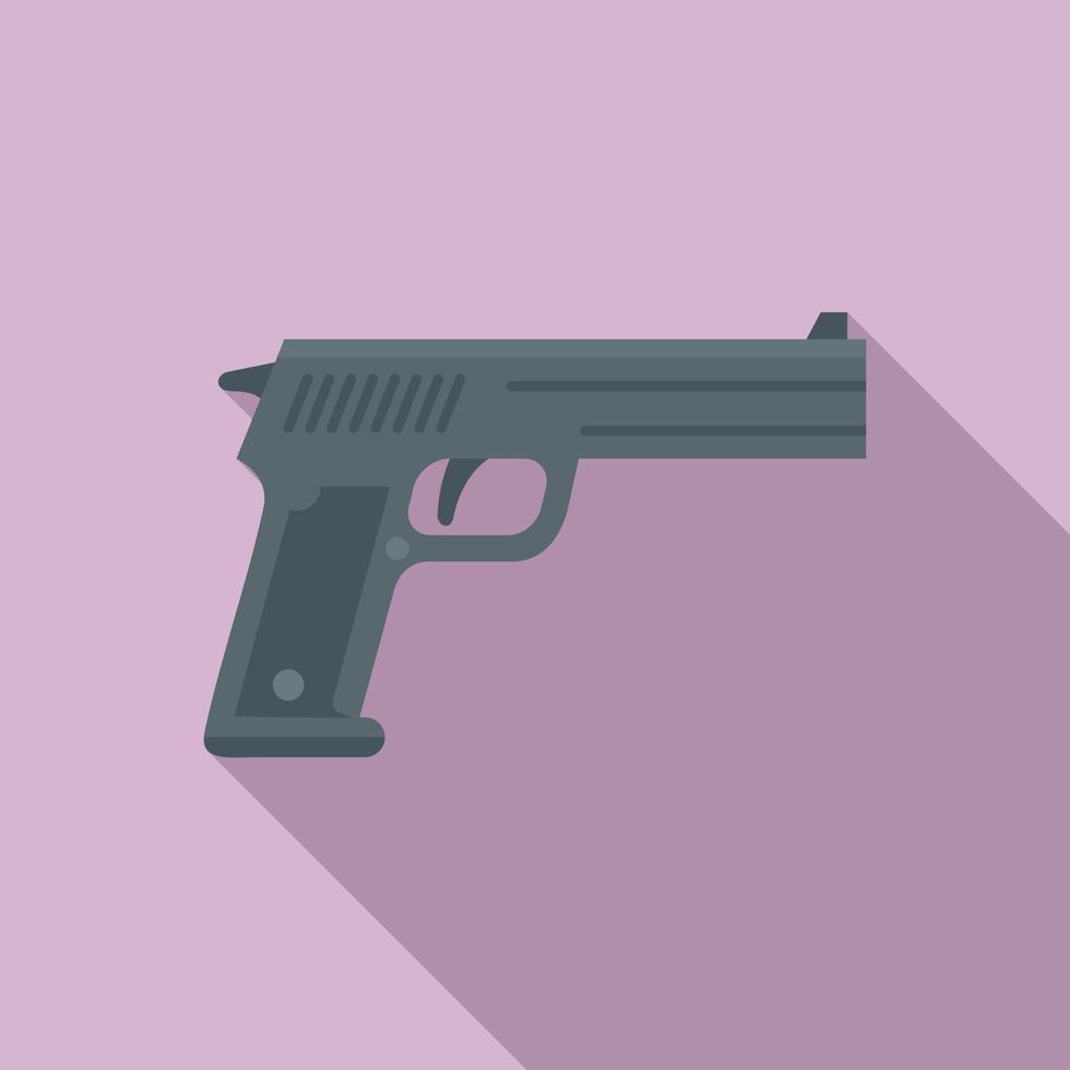 Investigator pistol icon, flat style vector