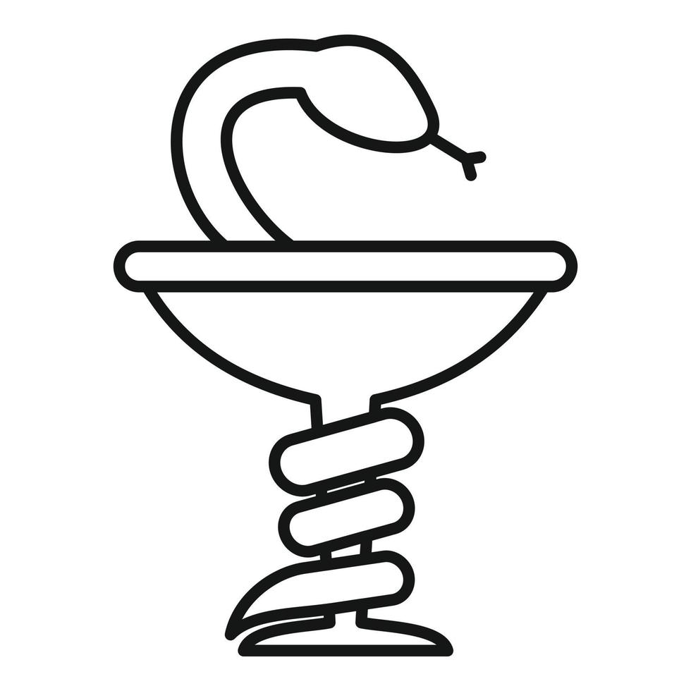 Medical snake cup icon, outline style vector