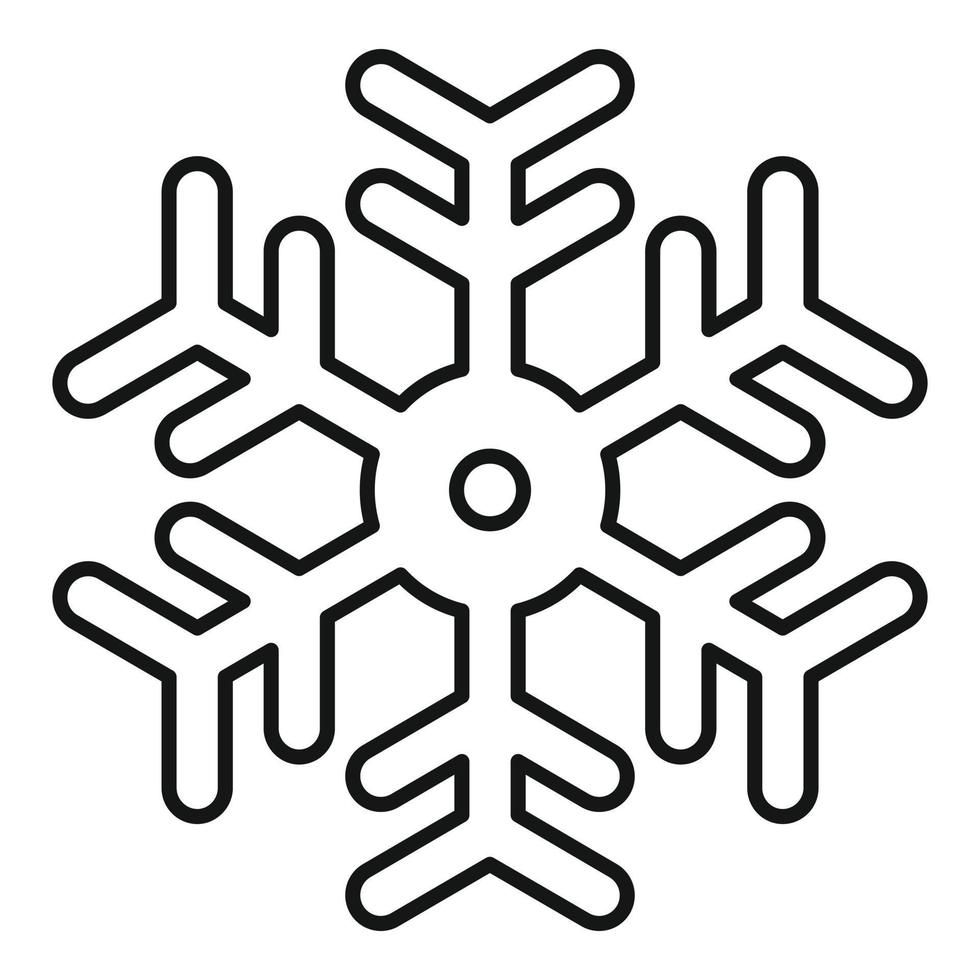 Snowflake element icon, outline style vector
