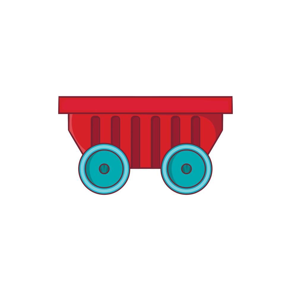 Cart on wheels icon, cartoon style vector
