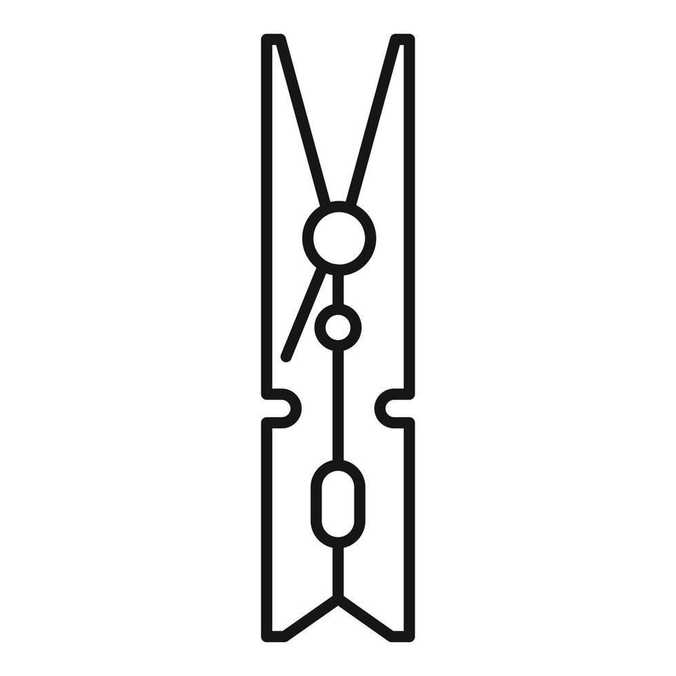 Hang clothes pin icon, outline style vector