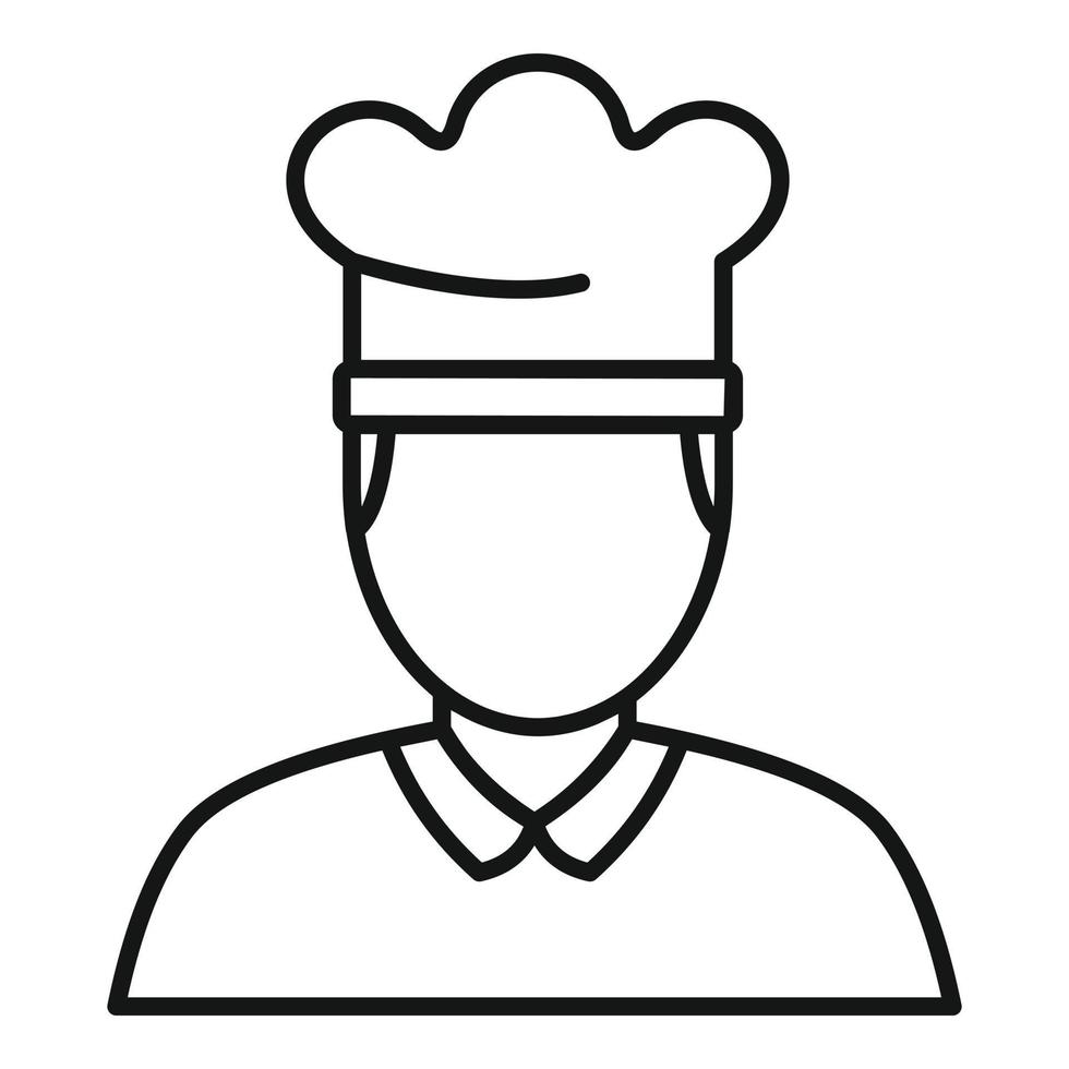 icono de cocinero, estilo de esquema vector