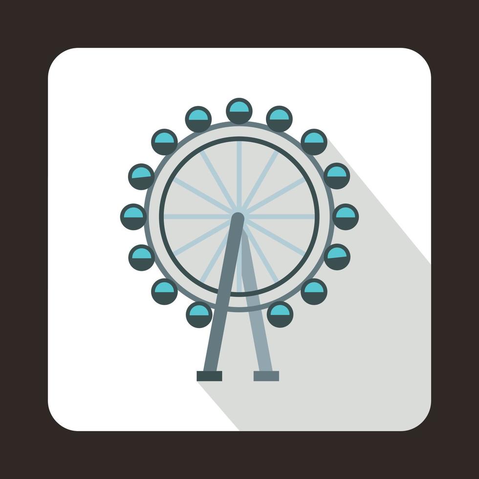 Ferris wheel icon, flat style vector