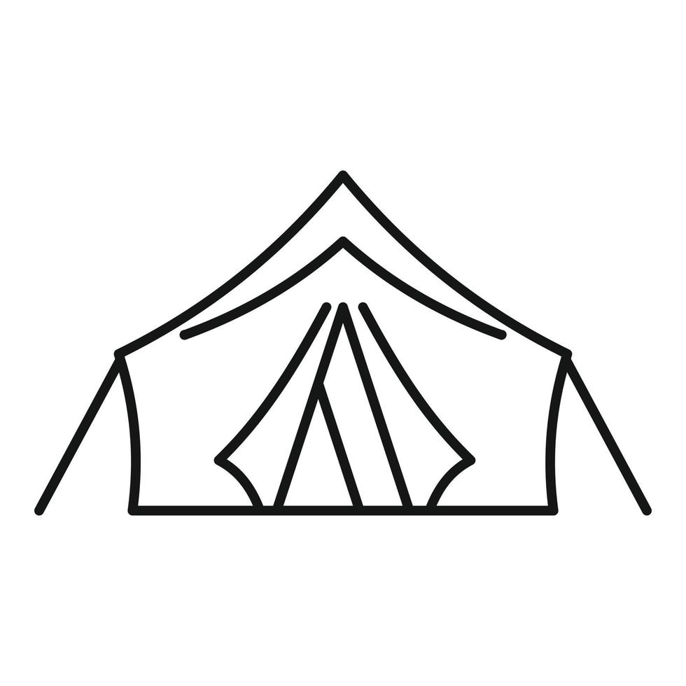 Outdoor hiking tent icon, outline style vector