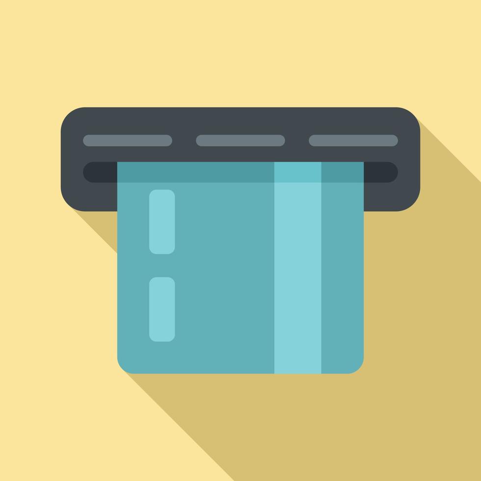 Atm credit card icon, flat style vector