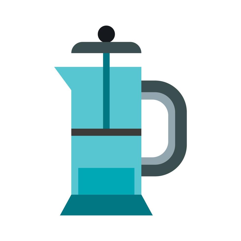 Glass teapot icon, flat style vector