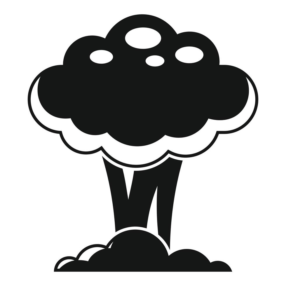 icono de hongo nuclear, estilo simple vector