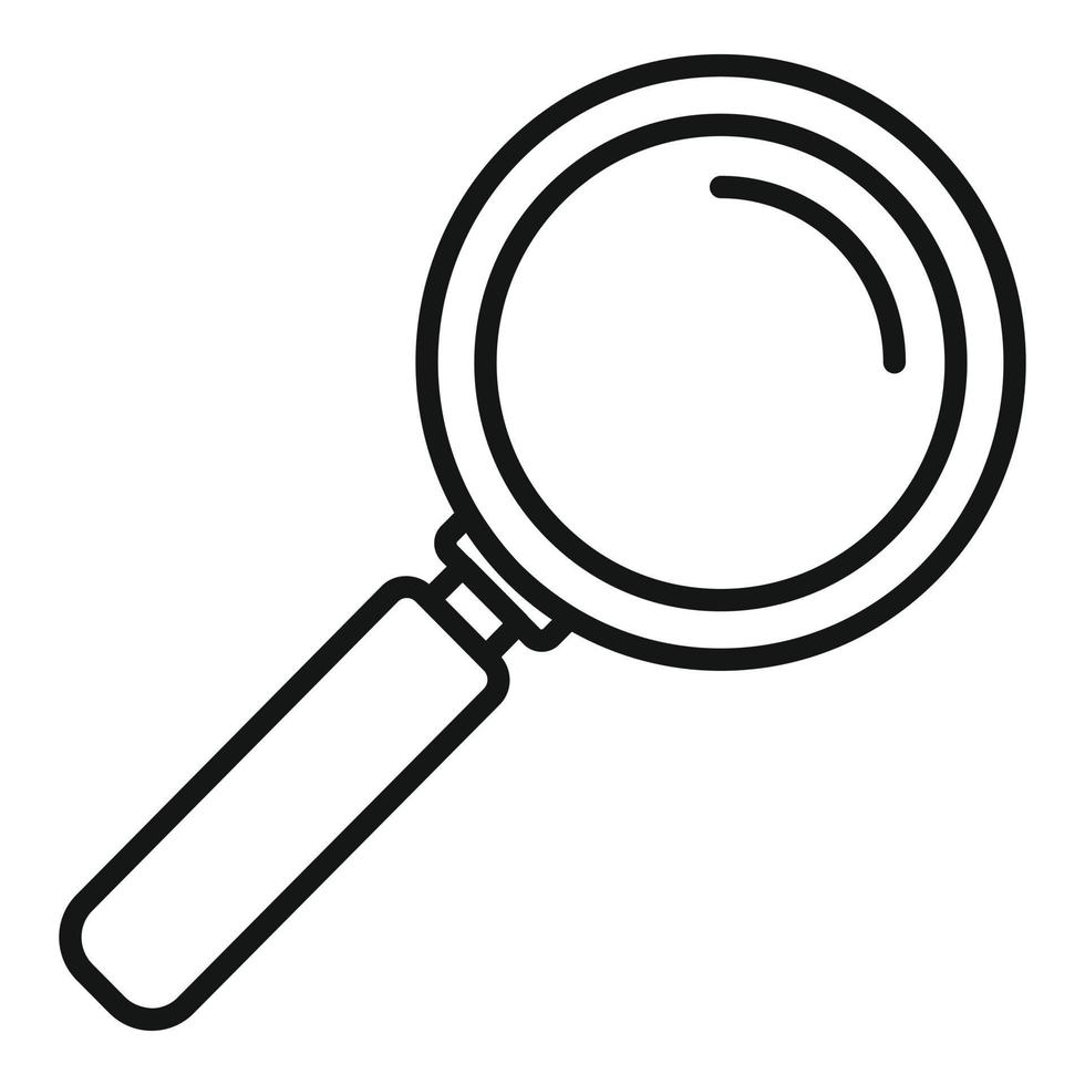 Glass magnifier icon, outline style vector