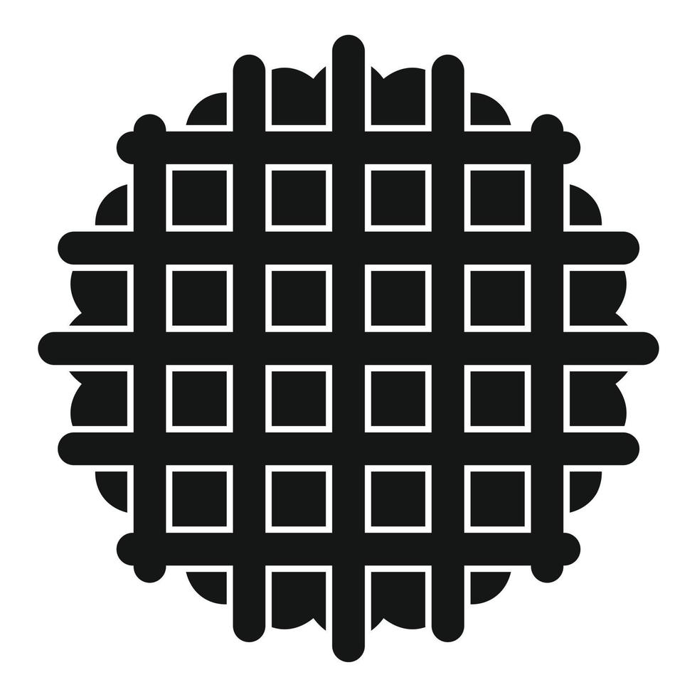 Waffle cookie icon, simple style vector