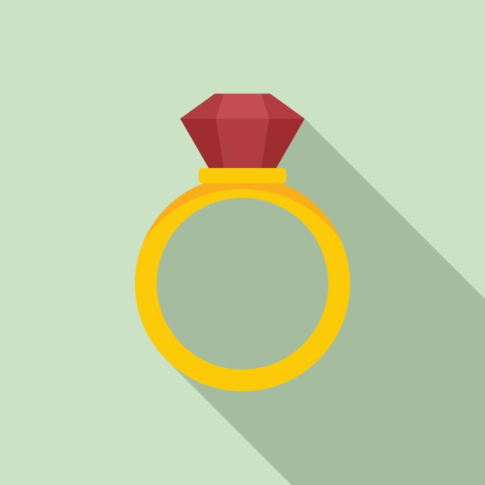 icono de anillo de oro de notario, estilo plano vector