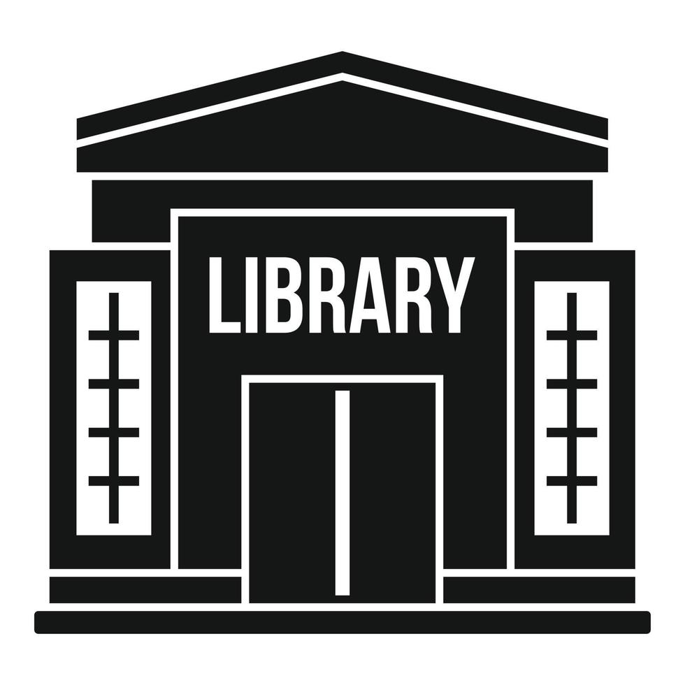 icono de edificio de biblioteca, estilo simple vector