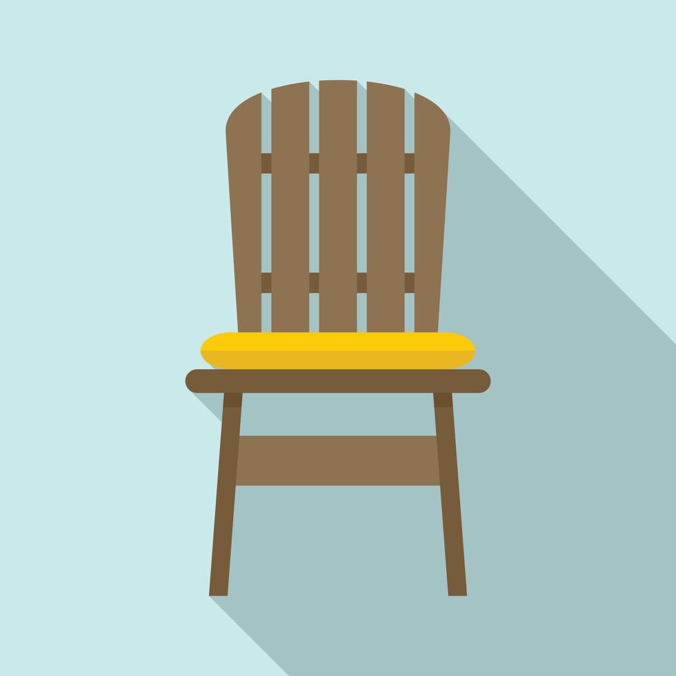 cómodo icono de silla al aire libre, estilo plano vector