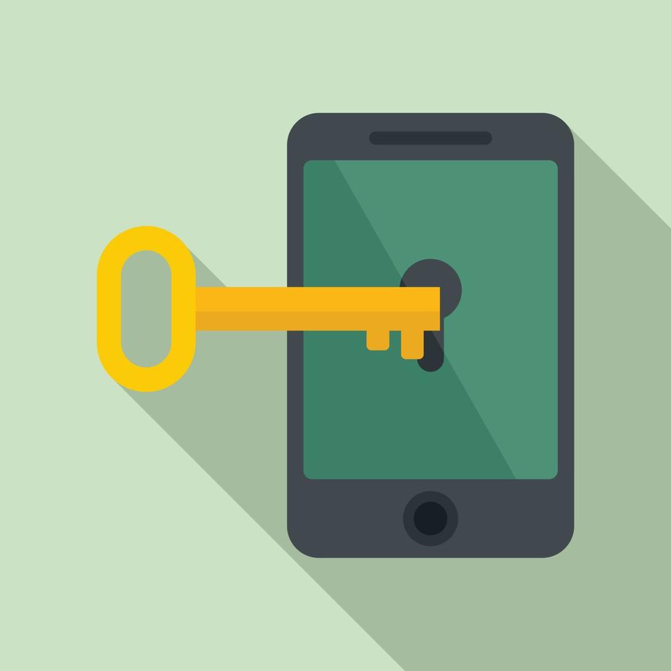 Fraud locked phone icon, flat style vector