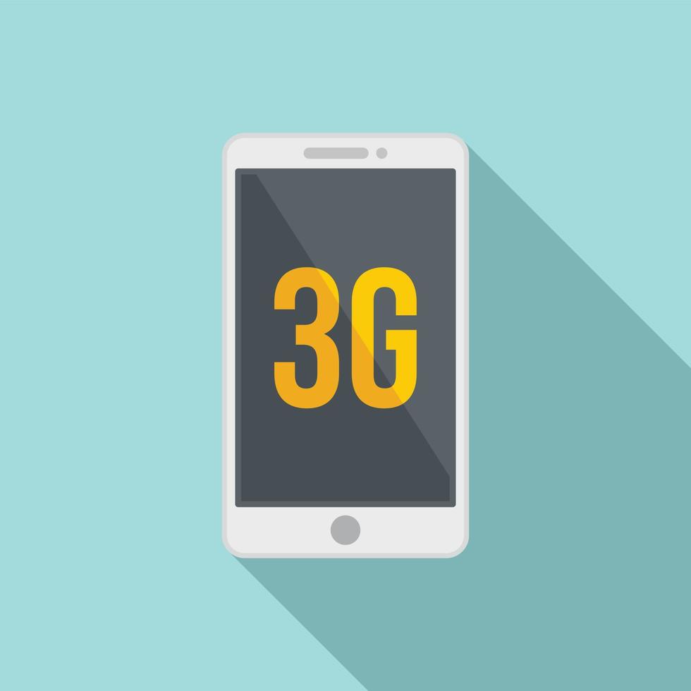Icono de teléfono personal 3g, estilo plano vector