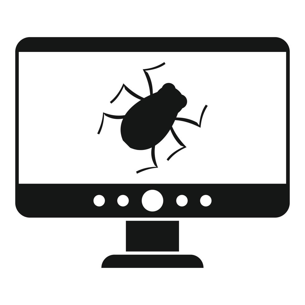 icono de error de computadora, estilo simple vector