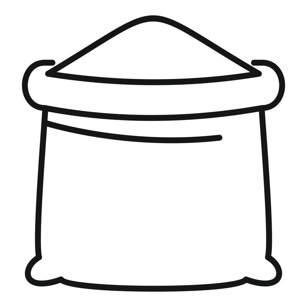 Flour sack icon, outline style vector