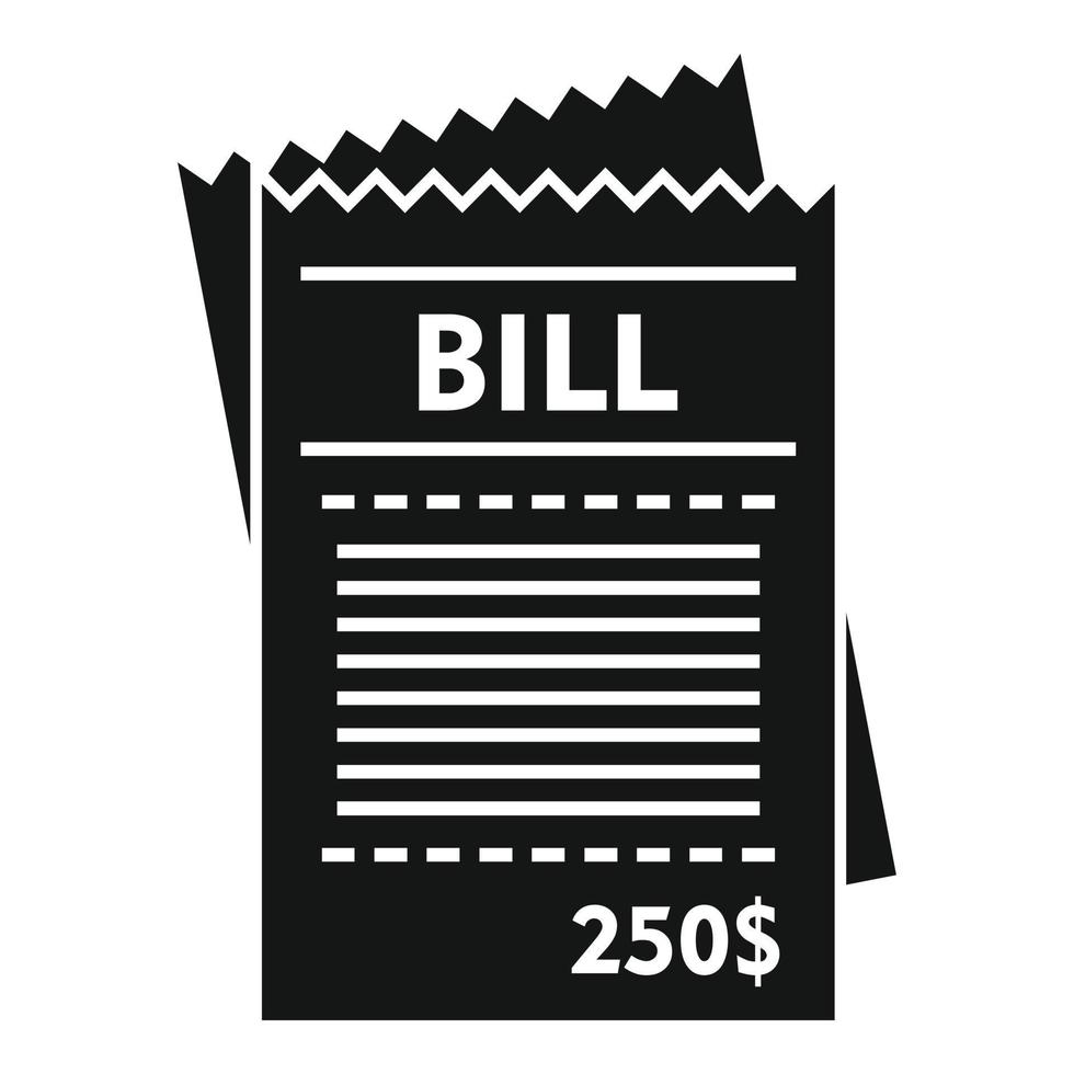 House utilities bill icon, simple style vector