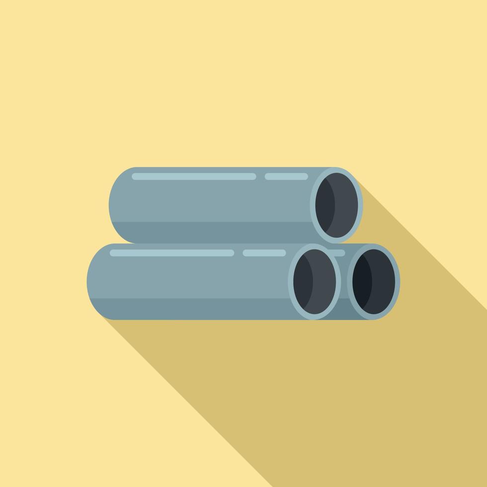 Steel contruction pipes icon, flat style vector