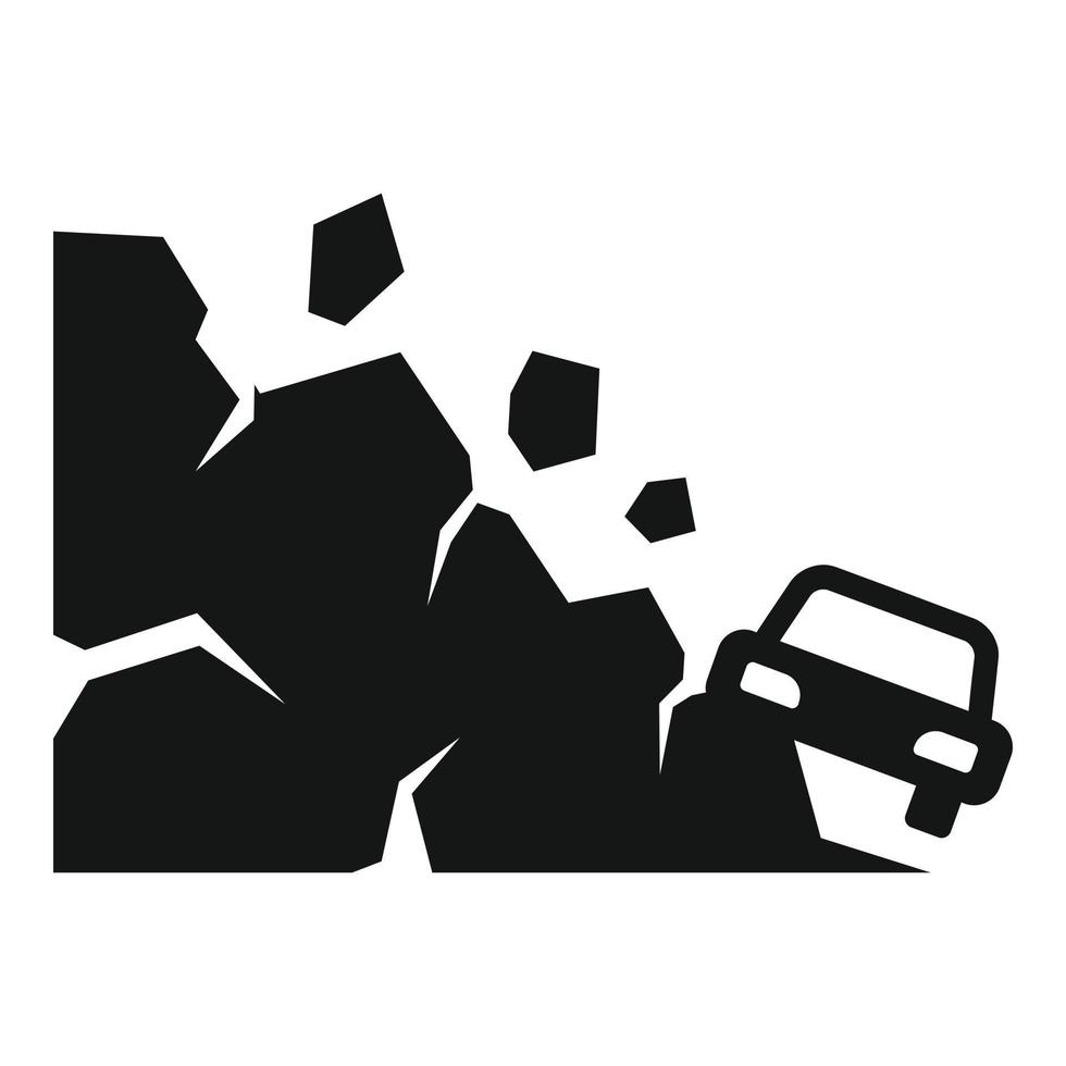 Accident landslide icon, simple style vector