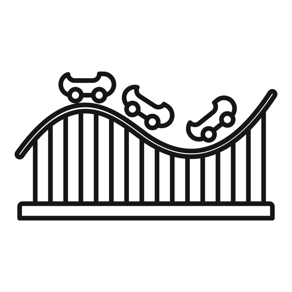 Roller coaster children icon, outline style vector