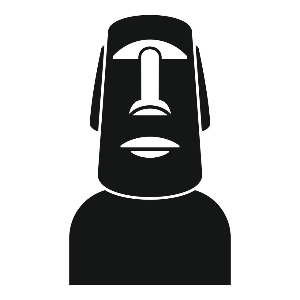 Easter island statue icon, simple style vector