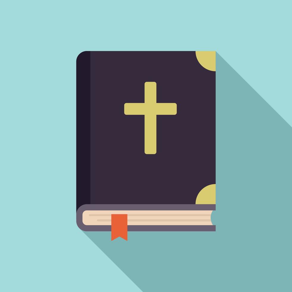 Holy bible icon, flat style vector