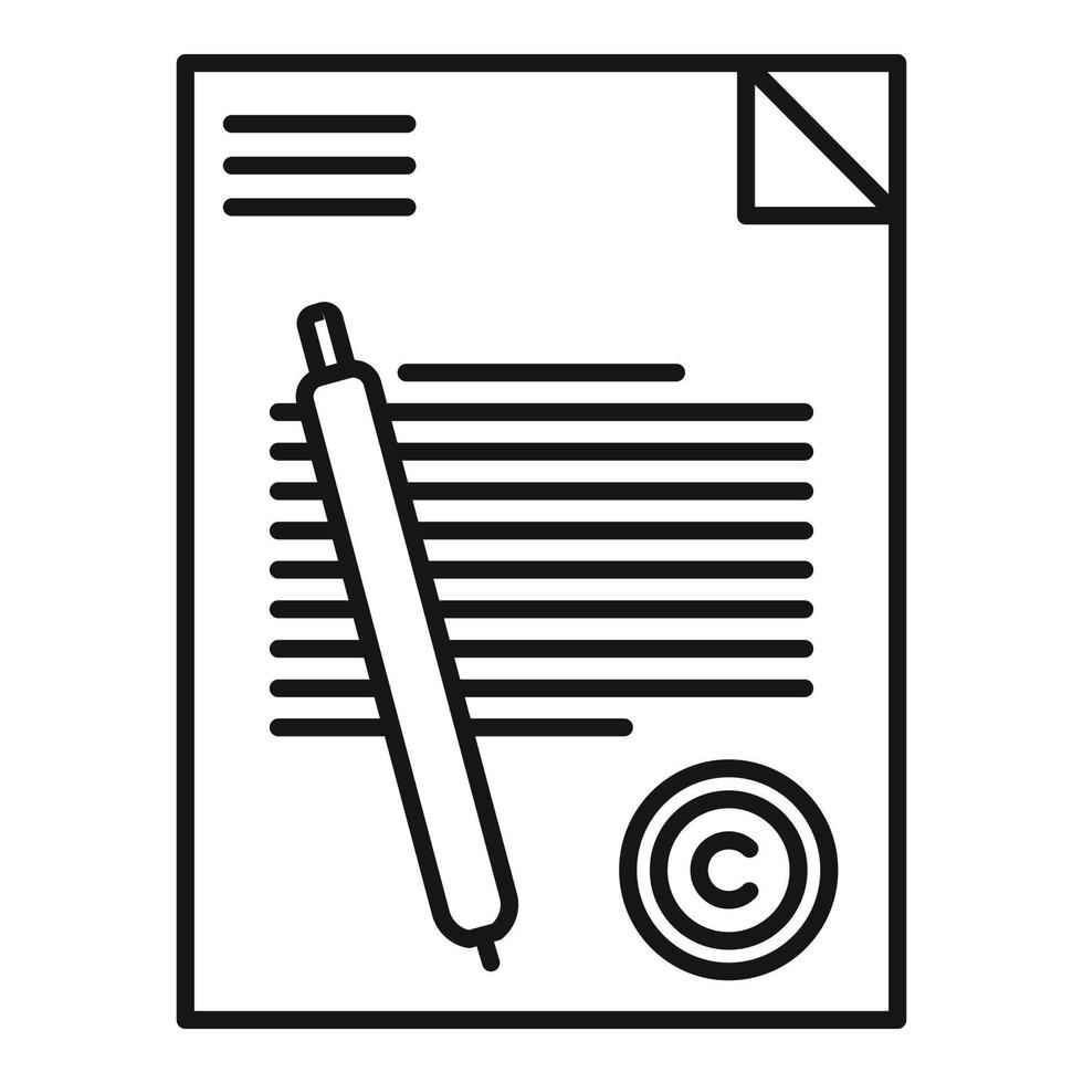 Mission document icon, outline style vector