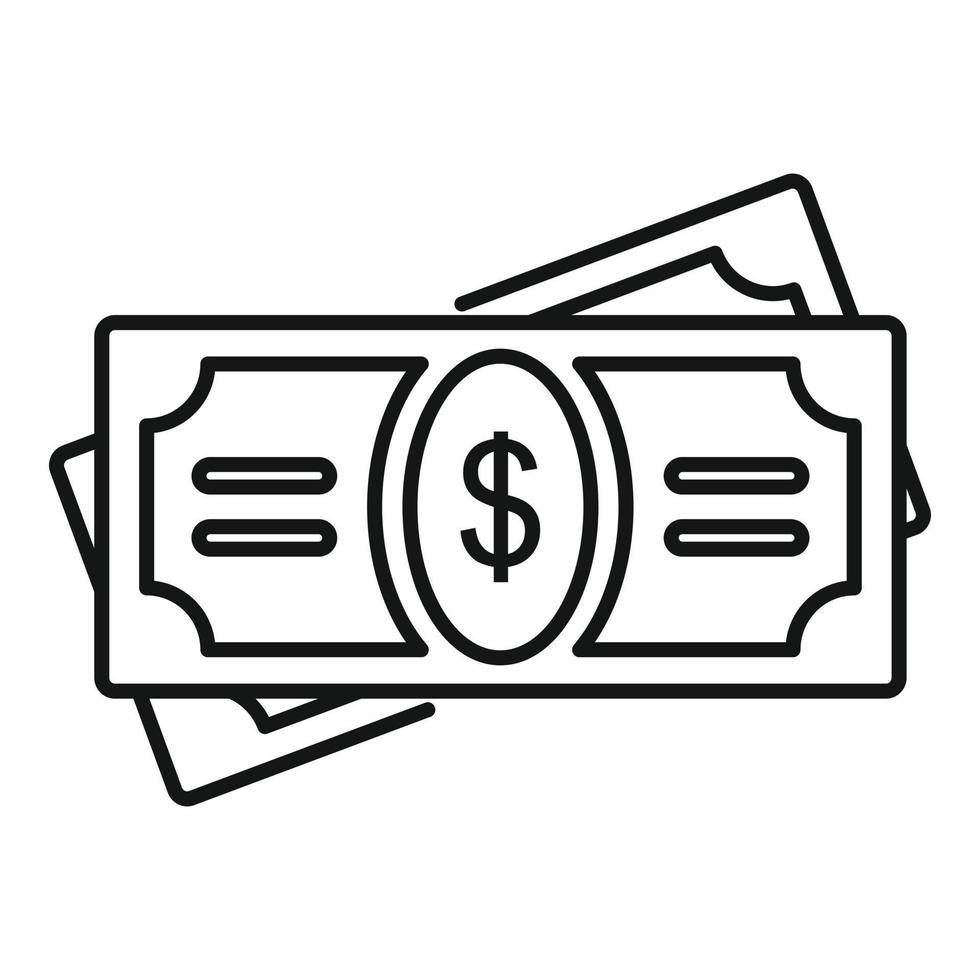 icono de dinero en efectivo del casino, estilo de esquema vector