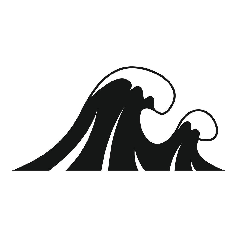 Natural tsunami icon, simple style vector