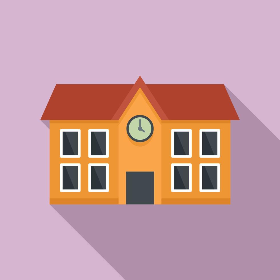 School building icon, flat style vector