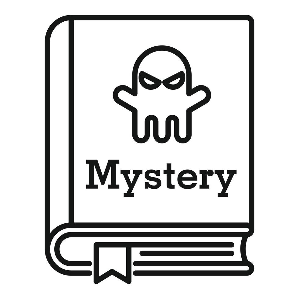 Old mystery book icon, outline style vector