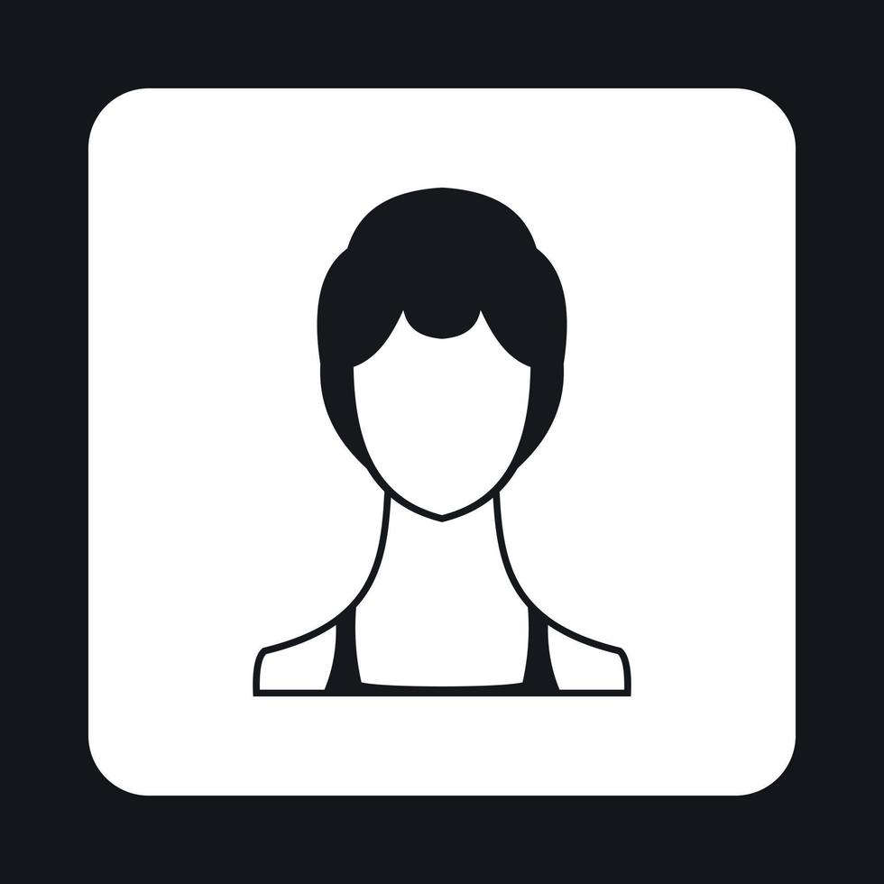 icono de avatar femenino, estilo simple vector