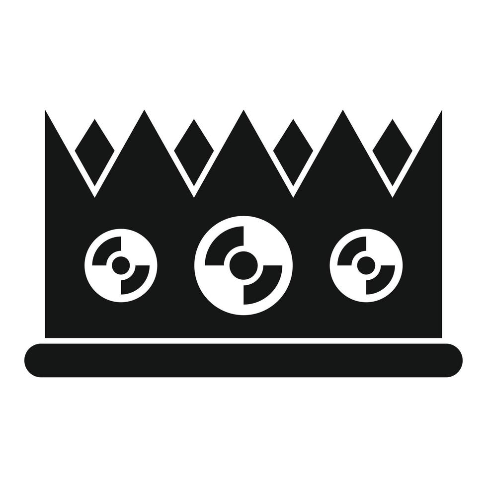 Video game gold crown icon, simple style vector