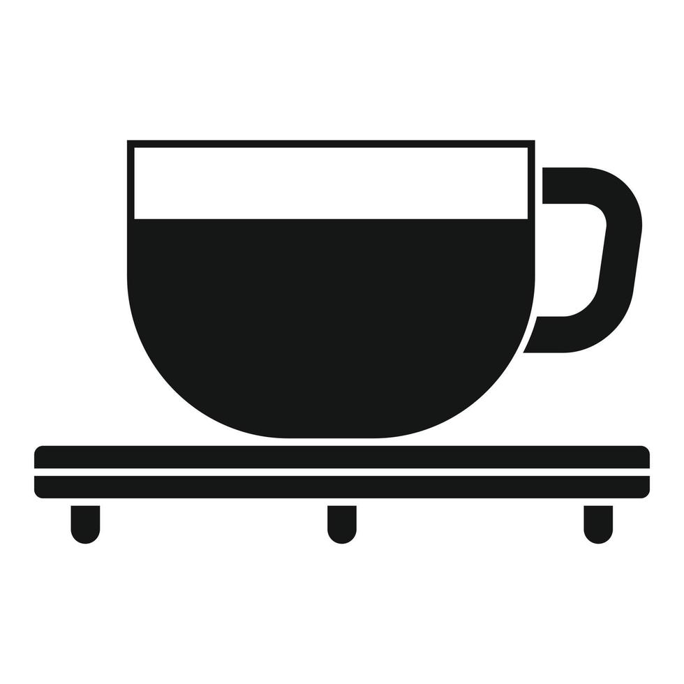 icono de taza transparente de té, estilo simple vector