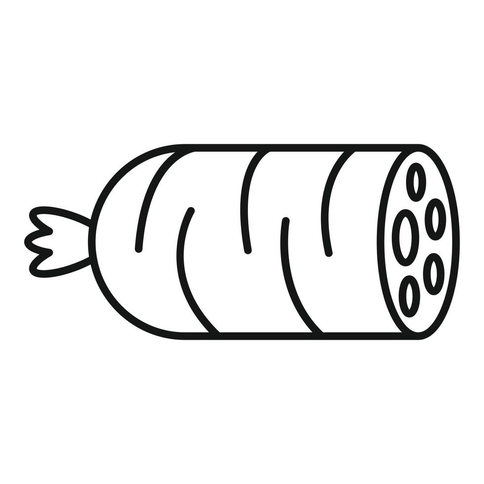 Sausage icon, outline style vector