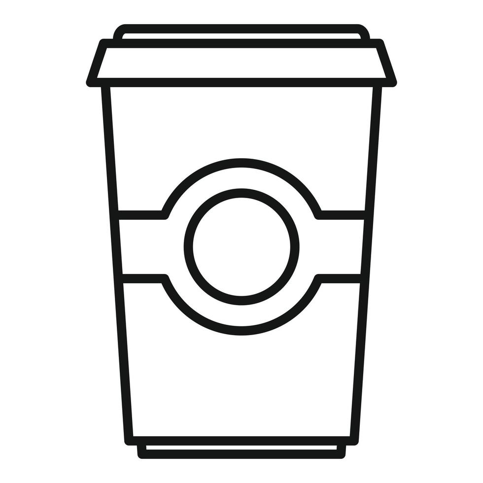 icono de taza de café para ir, estilo de esquema vector