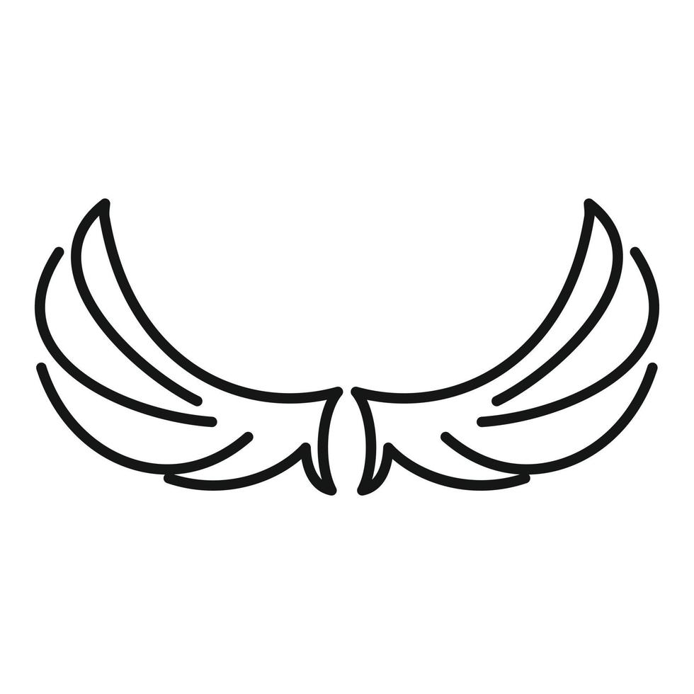Vintage wings icon, outline style vector