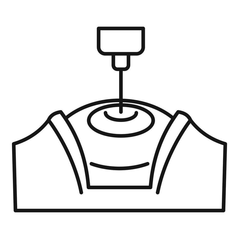 icono de examen ocular con láser, estilo de esquema vector