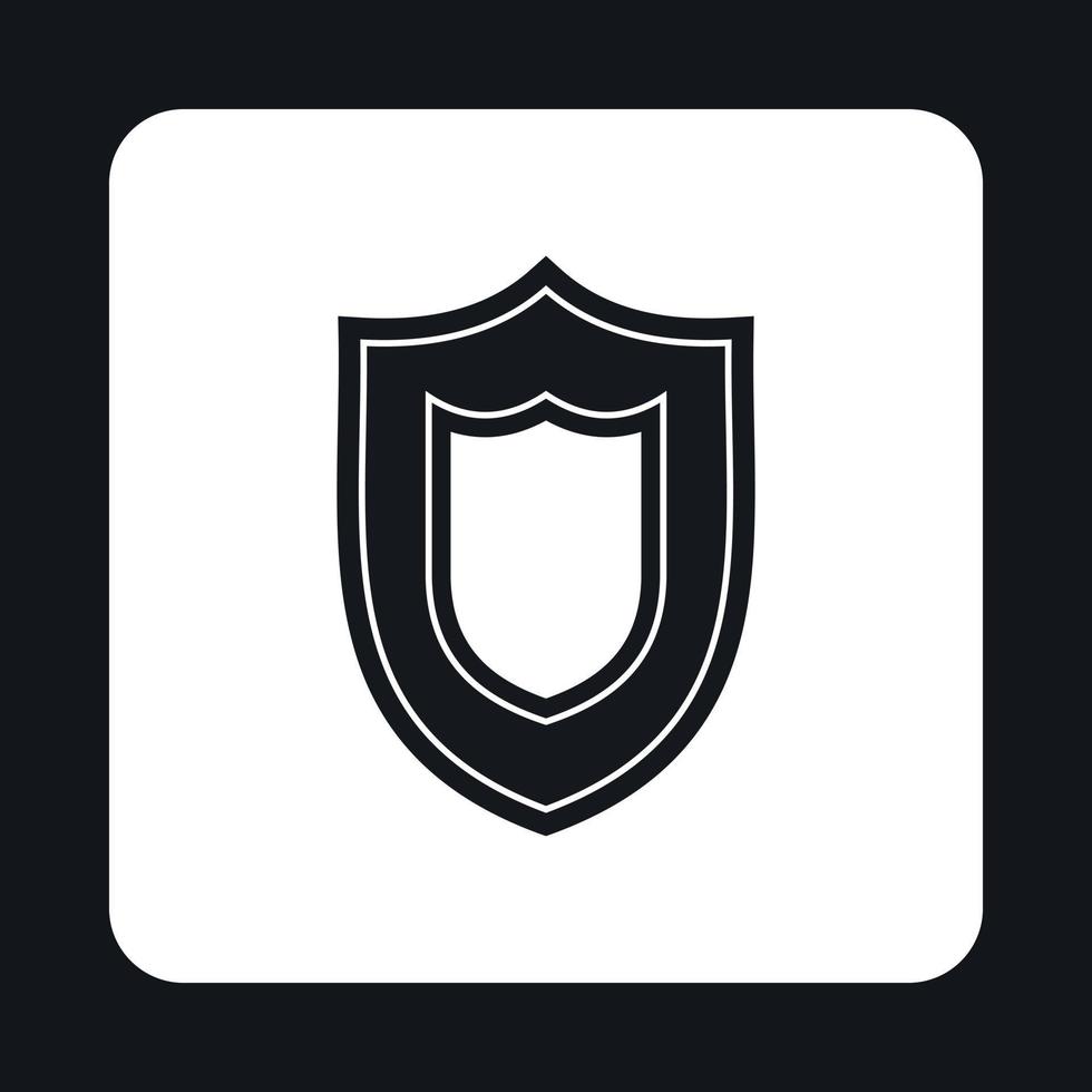 Combat shield icon, simple style vector