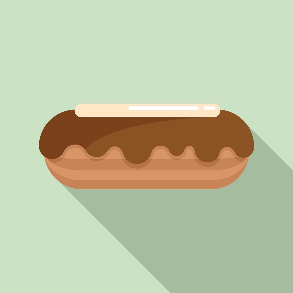 Eclair icon, flat style vector