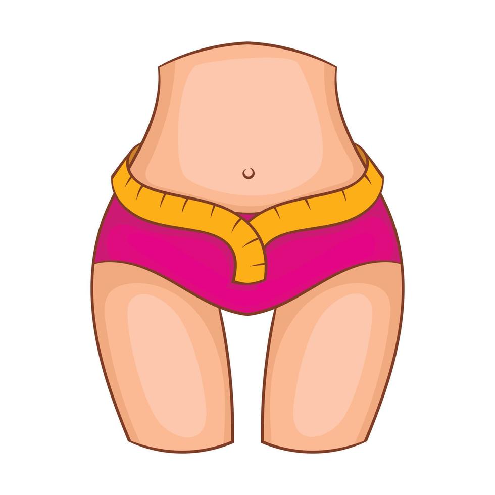 Waist measurement girls icon, cartoon style vector